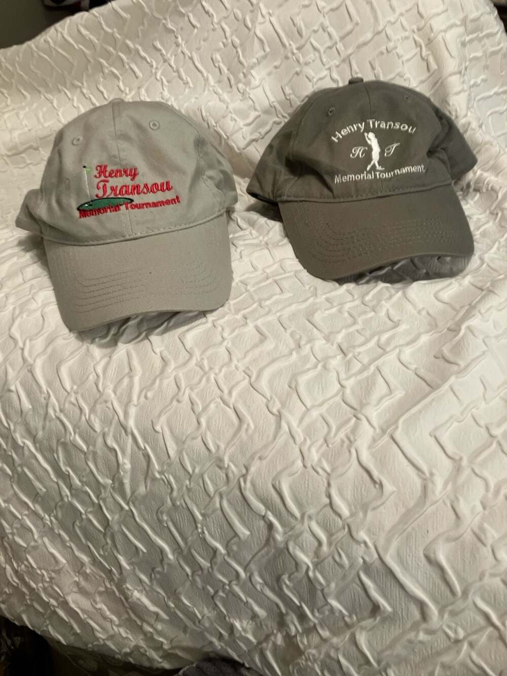 Lot of 2 AMC Henry Transou Memorial Tournament Golf Baseball Hats Adjustable